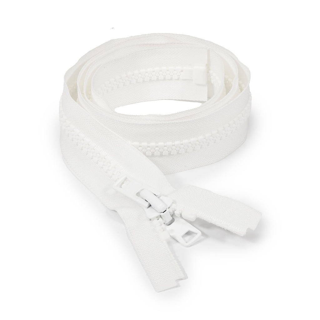 YKK® VISLON® #10 Blanco Separabla Autobloqueante de 1.82 mts de largo