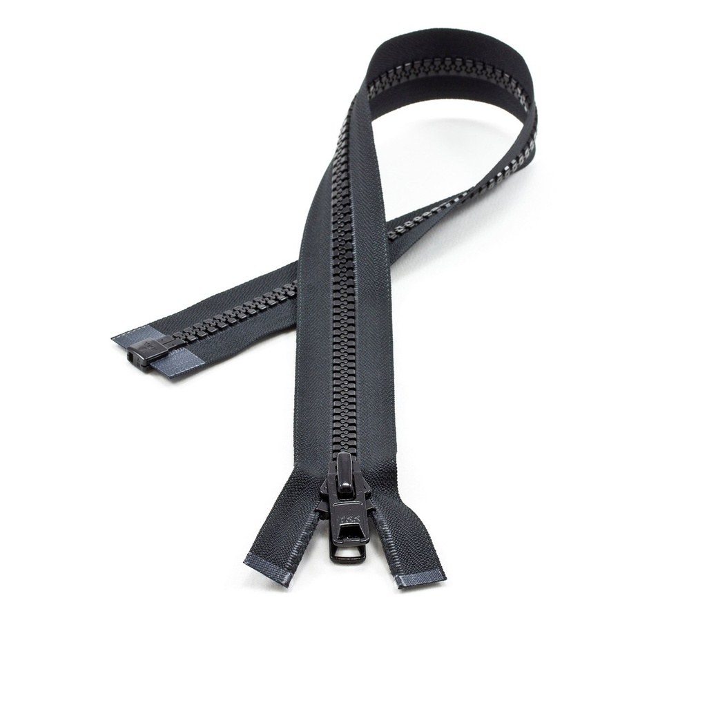 YKK®VISLON® #10 Negro Separable Autobloqueante Lengüeta Doble Metal de 0.60 mts de largo