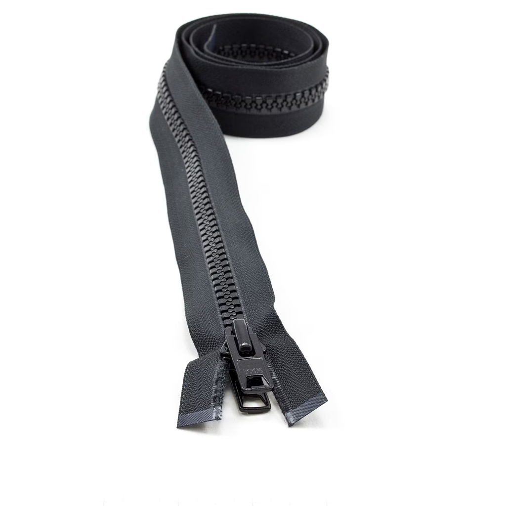YKK® VISLON®  #10 Negro Separable Autobloqueante Lengüeta Doble Metal de 0.91 mts de largo