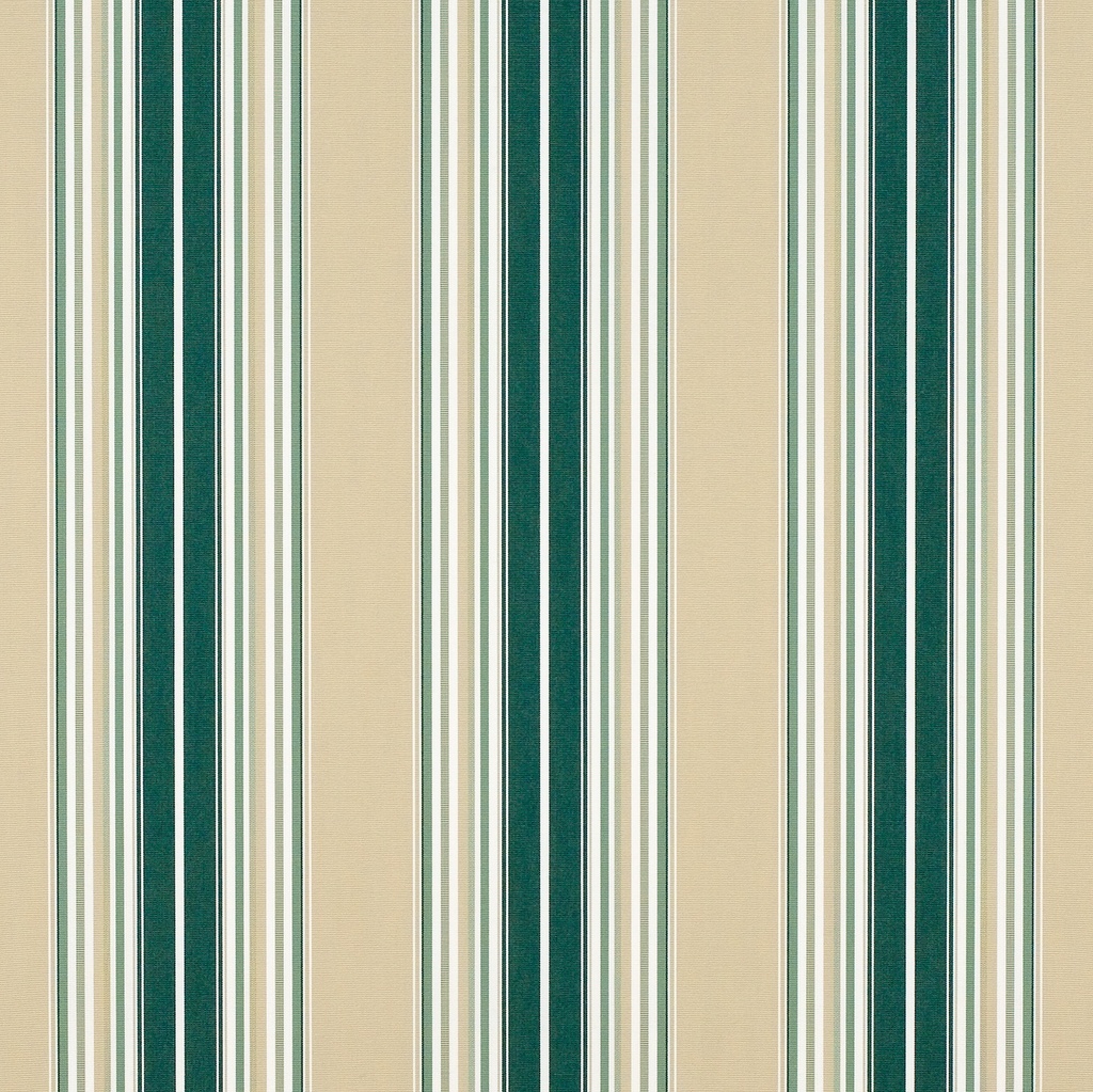 Sunbrella 46" 4932-0000 Forest Green/Beige/Natural Fancy Stripe
